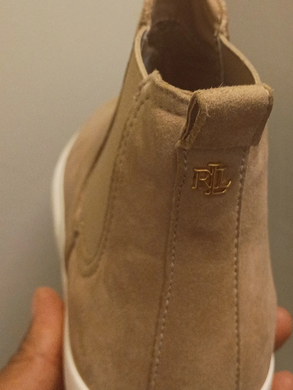 Ralph Lauren Tan Suede Slip-On Men’s Sneaker